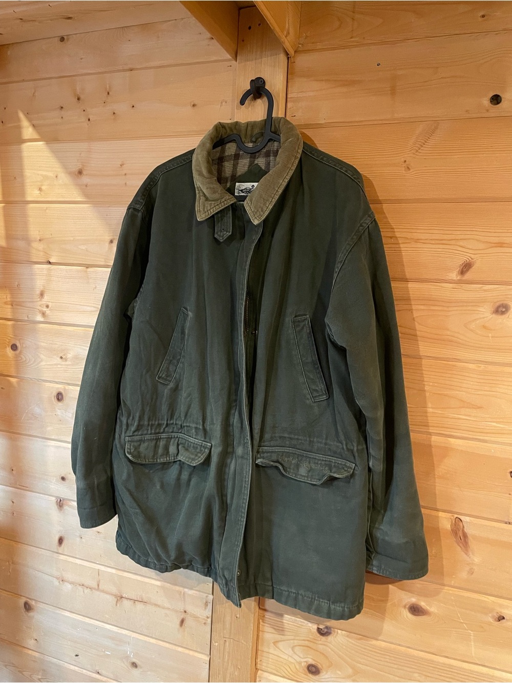 Vintage Northern Reflections Olive Green Field Jacket with Corduroy Collar